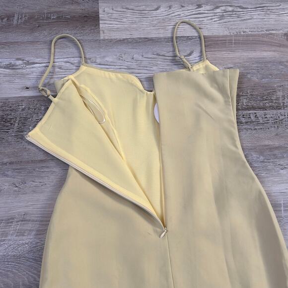 NWT Princess Polly Yellow Mini Dress Spaghetti Strap Corset Seam Clubwear Sz 4 - Picture 5 of 11